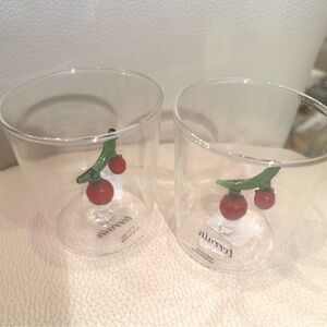 Terrain by Anthropologie Garden Veggies Tumbler Tomatoes Glass NWT Set of 2